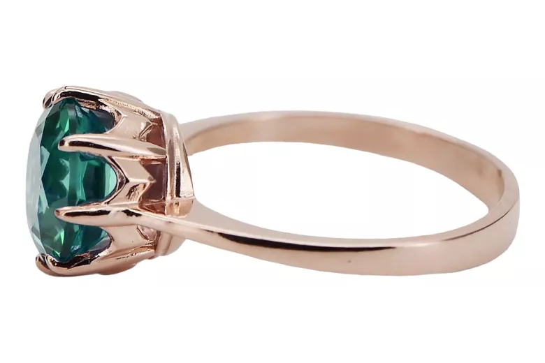 Klasikinis žiedas "Vintage Emerald" originalus 14k rožinio aukso vynas "vrc157r